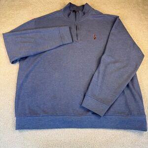 U.S. Polo Assn. 2XL Blue Pullover Long‎ Sleeve Quarter Zip Sweatshirt Mens